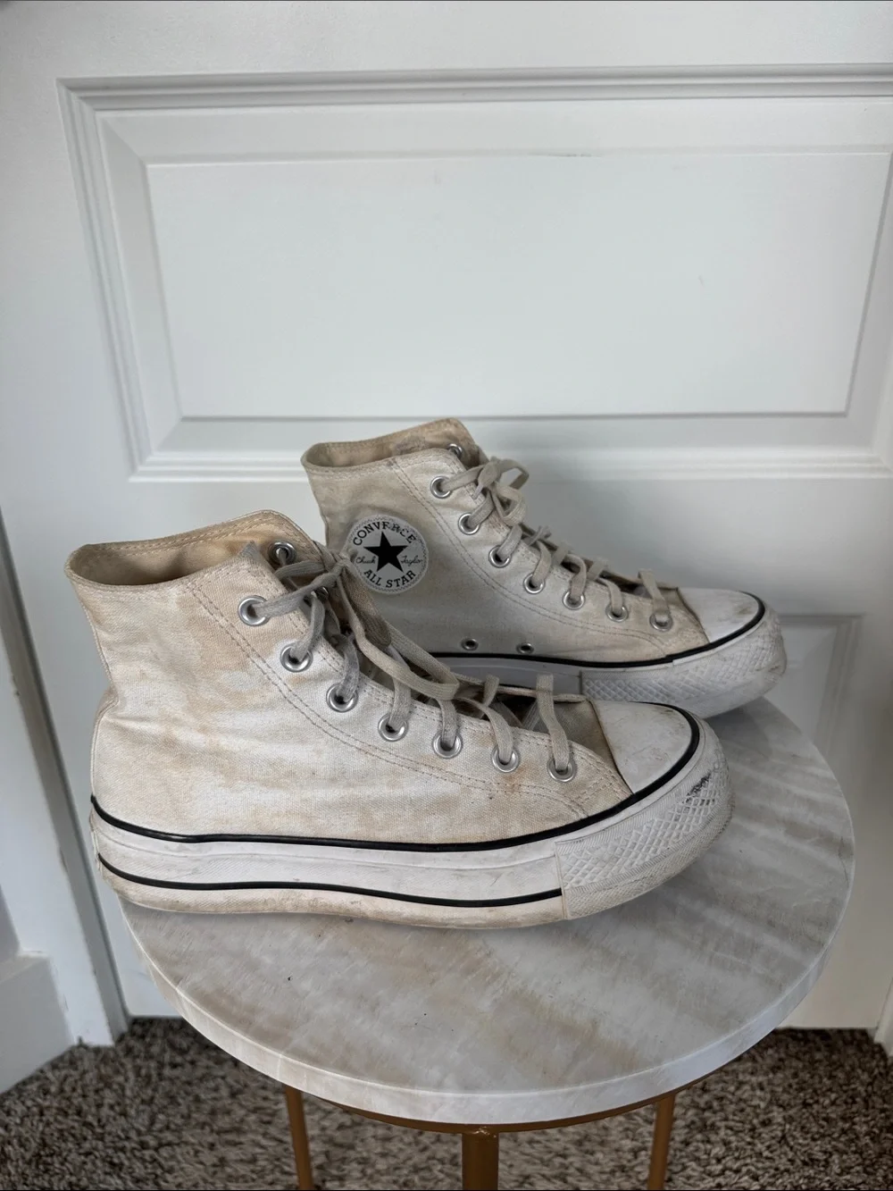 Converse Classic High-Top Canvas Sneakers in Off-White